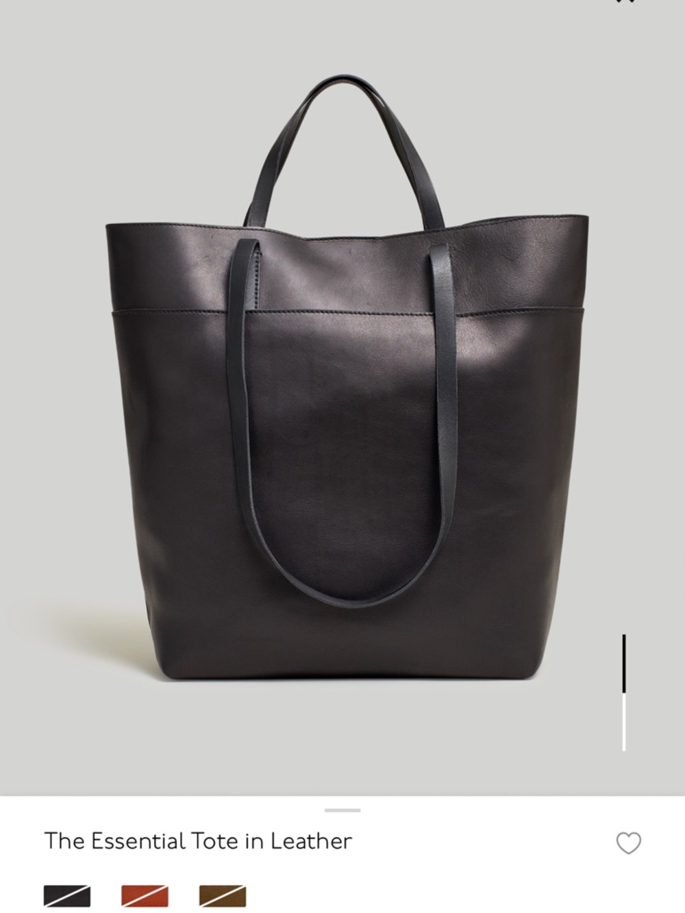 Madewell The Essential Leather Tote - Black